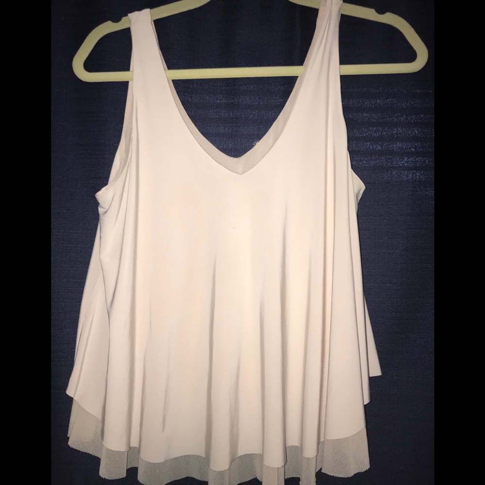 Express pale pink dressy top. Mesh under neath